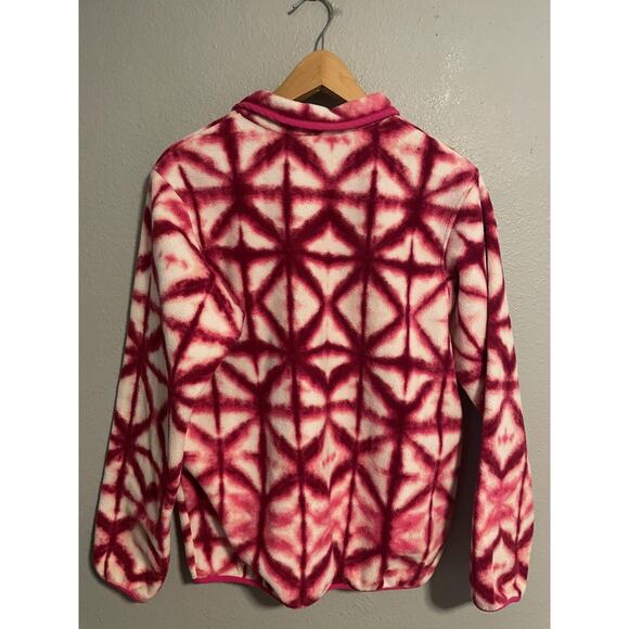 Patagonia Synchilla Fleece Pullover Womens Medium Pink Tie Dye Snap T Jacket - Picture 3 of 9